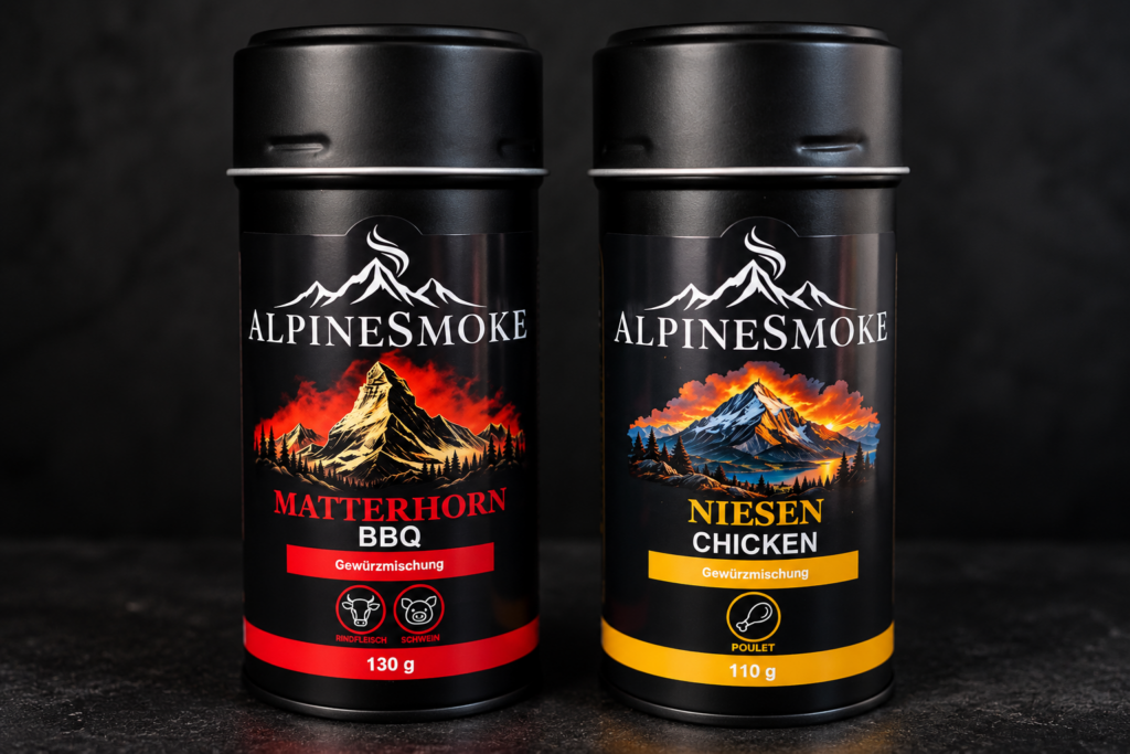 AlpineSmoke Start-Duo mit Matterhorn BBQ 130 g und Niesen Chicken 110 g